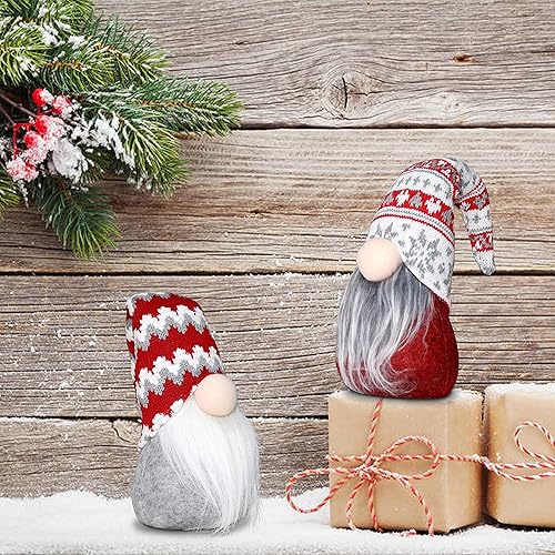 Miniatura 4 de Decoraciones de peluche de gnomos de Navidad, juego de 3 gnomos suecos hechos a mano, gnomos escandinavos de Papá Noel, elfo para vacaciones,