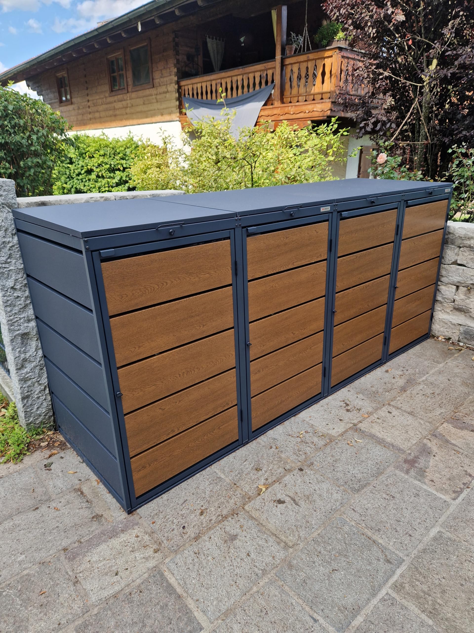 Dagobert Mülltonnenboxen für 120 Liter Mülltonne stabile Mülltonnenbox 2er | Verzinkter Stahl, Robuste Mülltonnenverkleidung, Verwendbar als Paketbox, Mülltonnen Unterstand