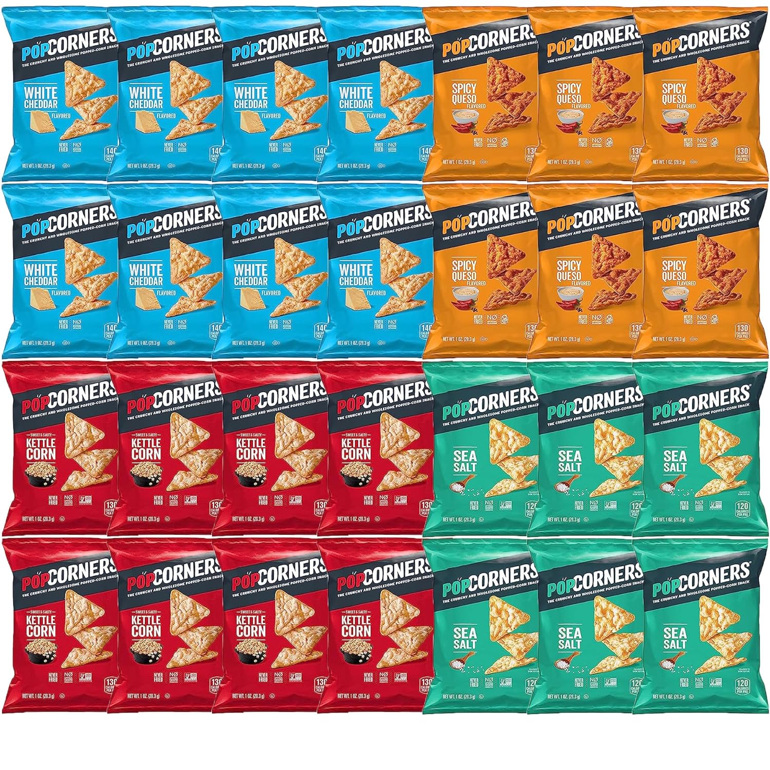 Popcorners Variety Pack Corn Chips Snack Bag Healthy