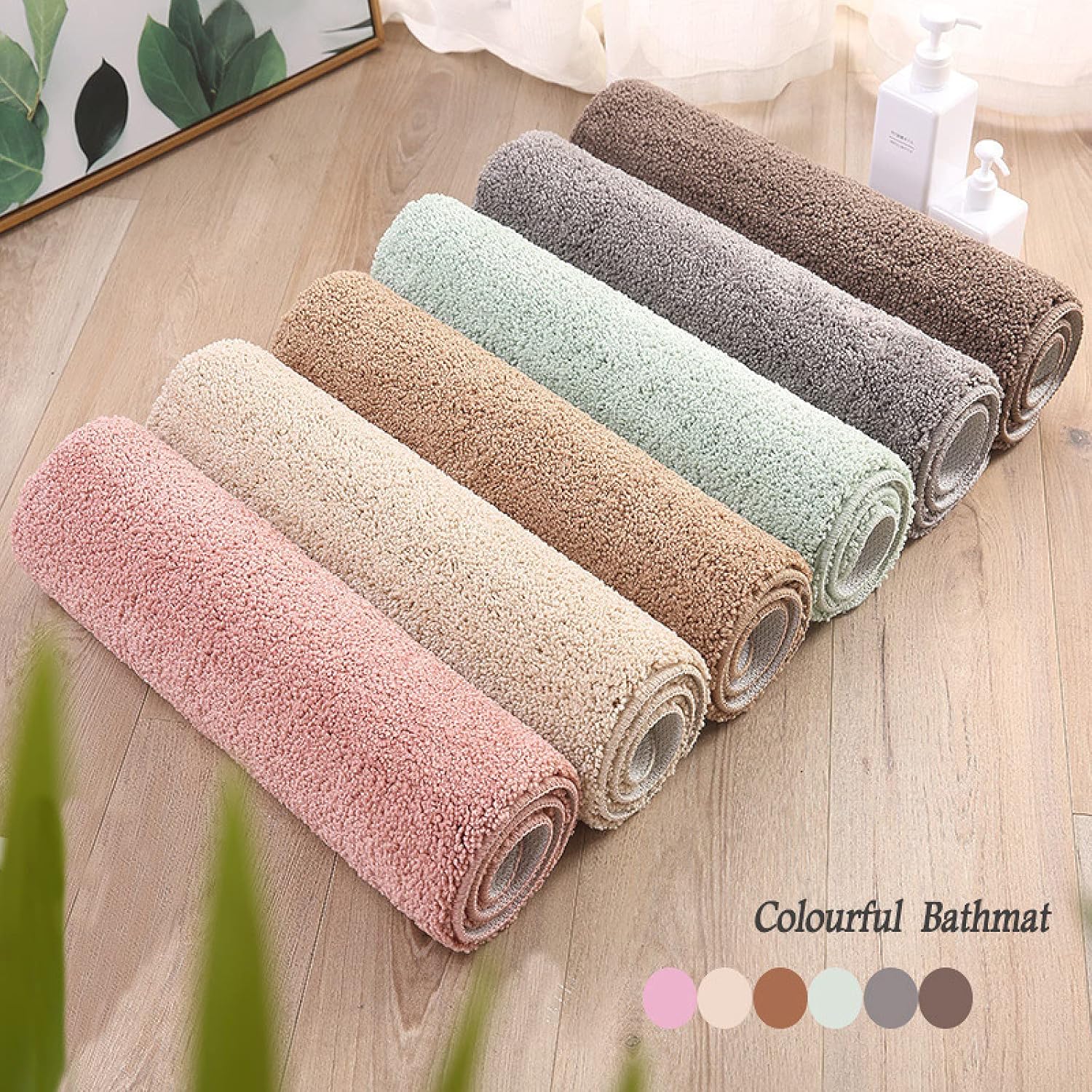 ソフトで吸水性に ノンスリップ・ウォッシャブル・バスマット プレミアム高級バスラグ、柔らかく厚手の吸収性バスルームマットラグ、洗濯機