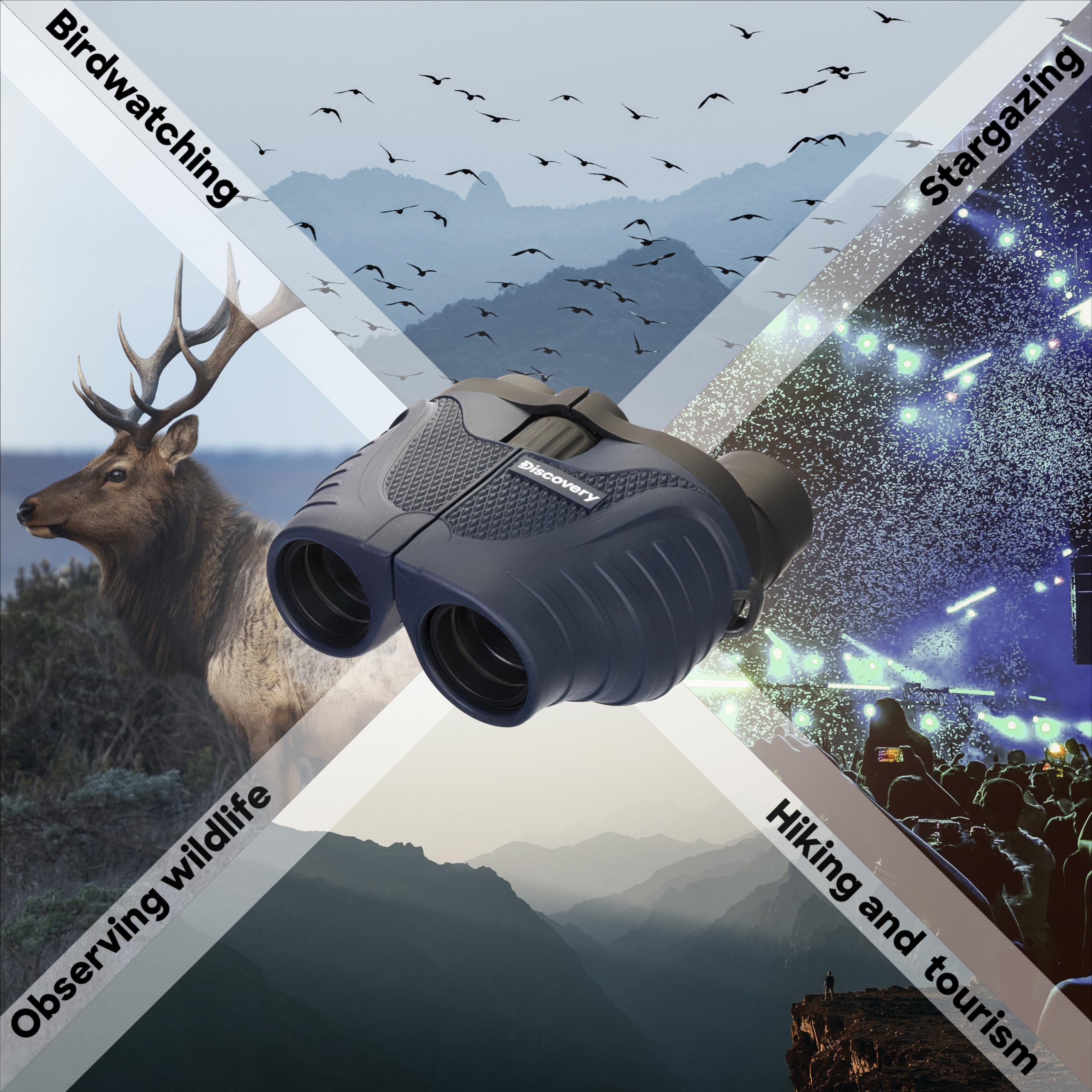 Discovery Gator 8—20x25 Binocolo Tascabile Da Viaggio Con Zoom, Perfetto Per Il Birdwatching e L’Osservazione Della Fauna, Il Turismo, L’Escursionismo, I Concerti e Gli Eventi Sportivi