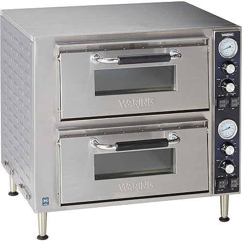Waring WPO750 Double-Deck Pizza Oven (Dual Door), Silver