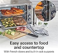 Vista 3 de Hamilton Beach Sure Crisp Freidora de Aire Digital 6 en 1 XL Combo Horno Tostador, Con Puertas Francesas de Fácil Acceso, Funciones para Hornear