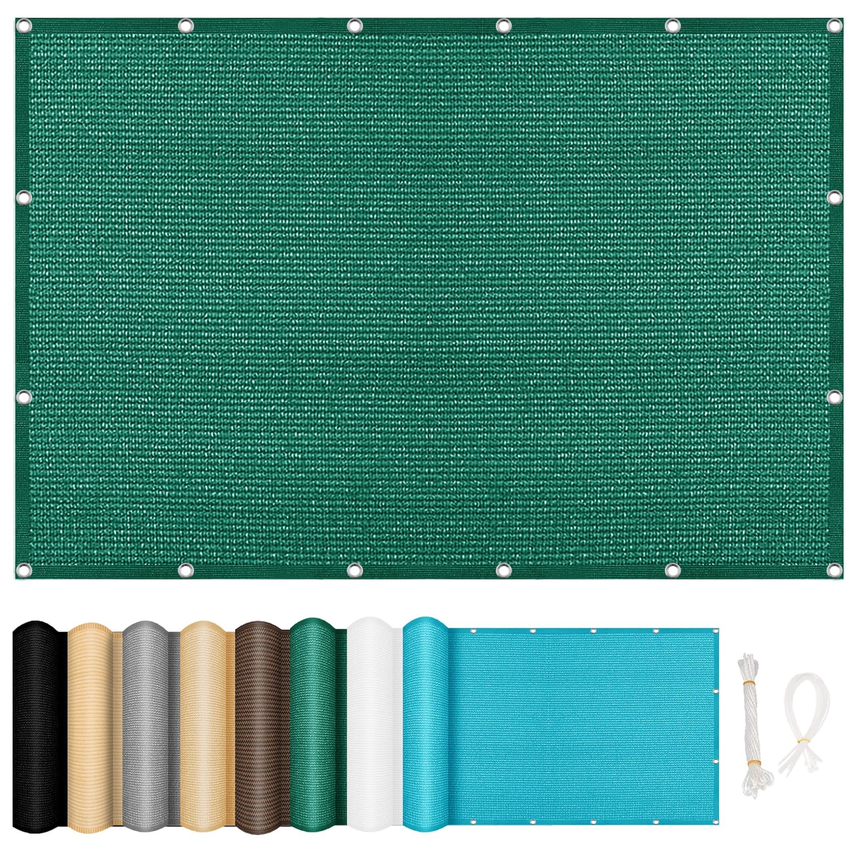 Solaire voile d'ombrage anti 98% UV vert foncé de 3.2 x 6.5 m pour bloquer la chaleur