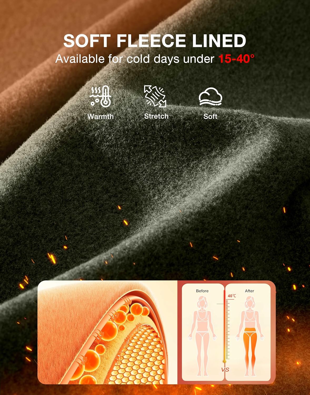 G Gradual Women's Fleece Lined Joggers with Zipper Pocket Water Resistant Running Hiking Pants Winter Warm Thermal Sweatpants - Image 6