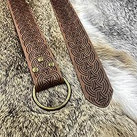 Vista 5 de HiiFeuer Cinturón repujado medieval de la junta tórica del cuero de la PU, cinturón retro del caball