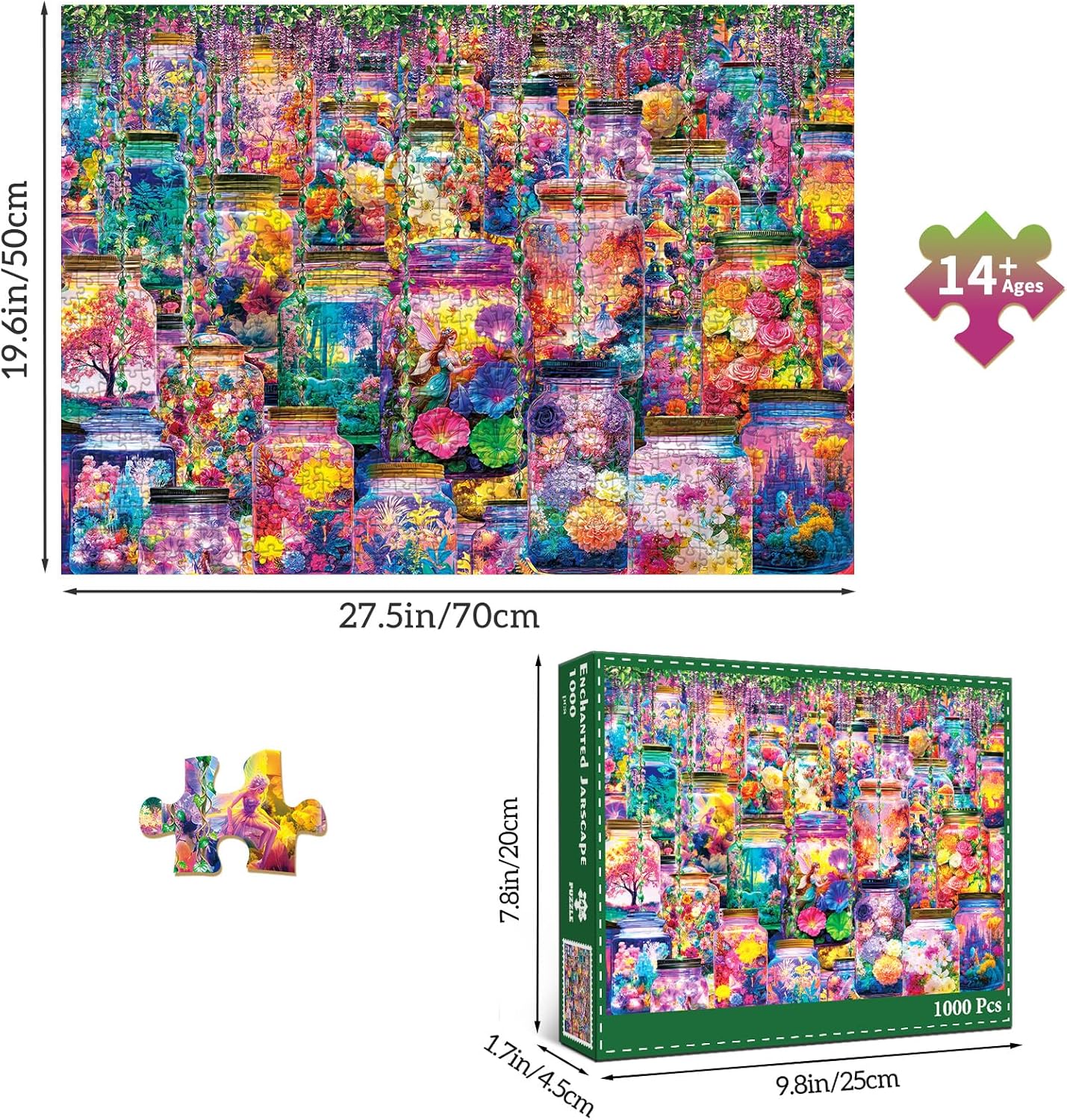 HUADADA Puzzles for Adults 1000 Pieces,Challenging Game Toys, Puzzles 1000 Pieces,Impossible Puzzle, Family Decoration Puzzle 1000-Fantasy in a Bottle