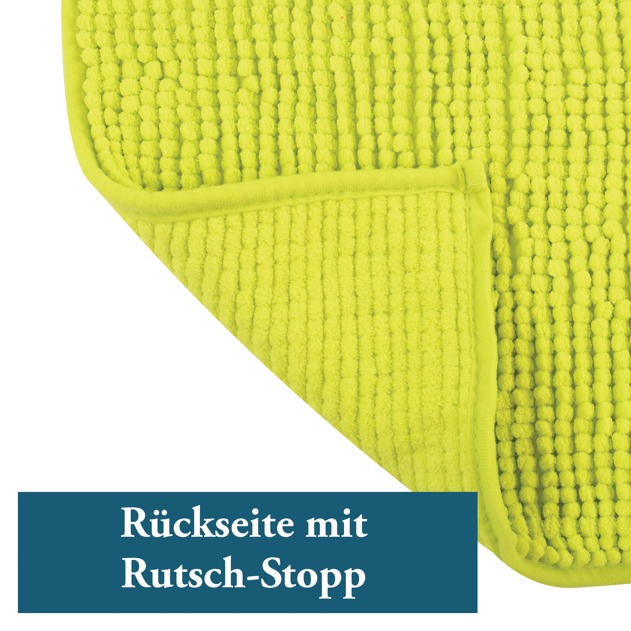 Tapis de Bain Microfibre Chenille Anti-dérapant 40x60 cm Vert Clair