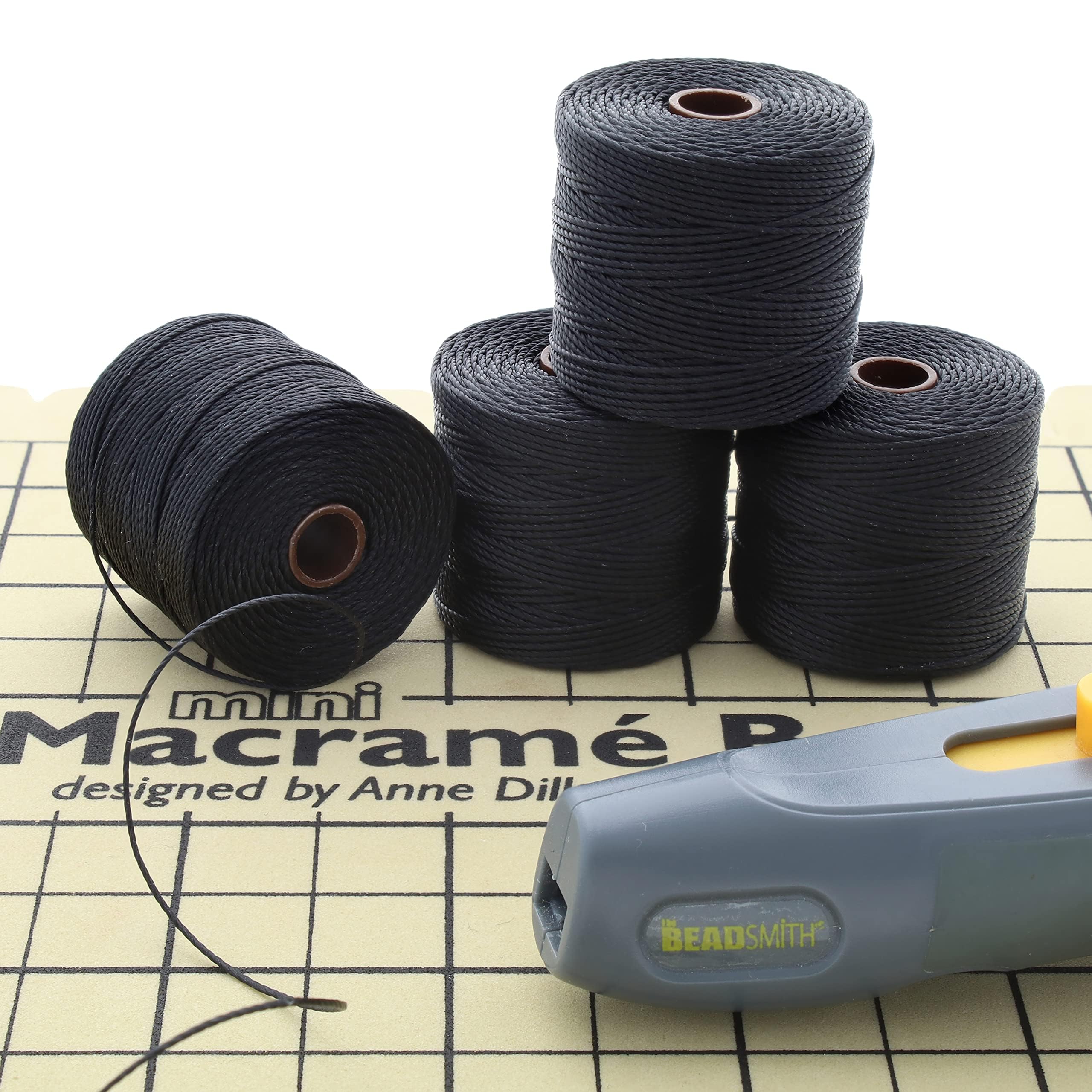 Cordon Beadsmith Super-Lon - Taille #18 Nylon torsadé - Noir / 70 m