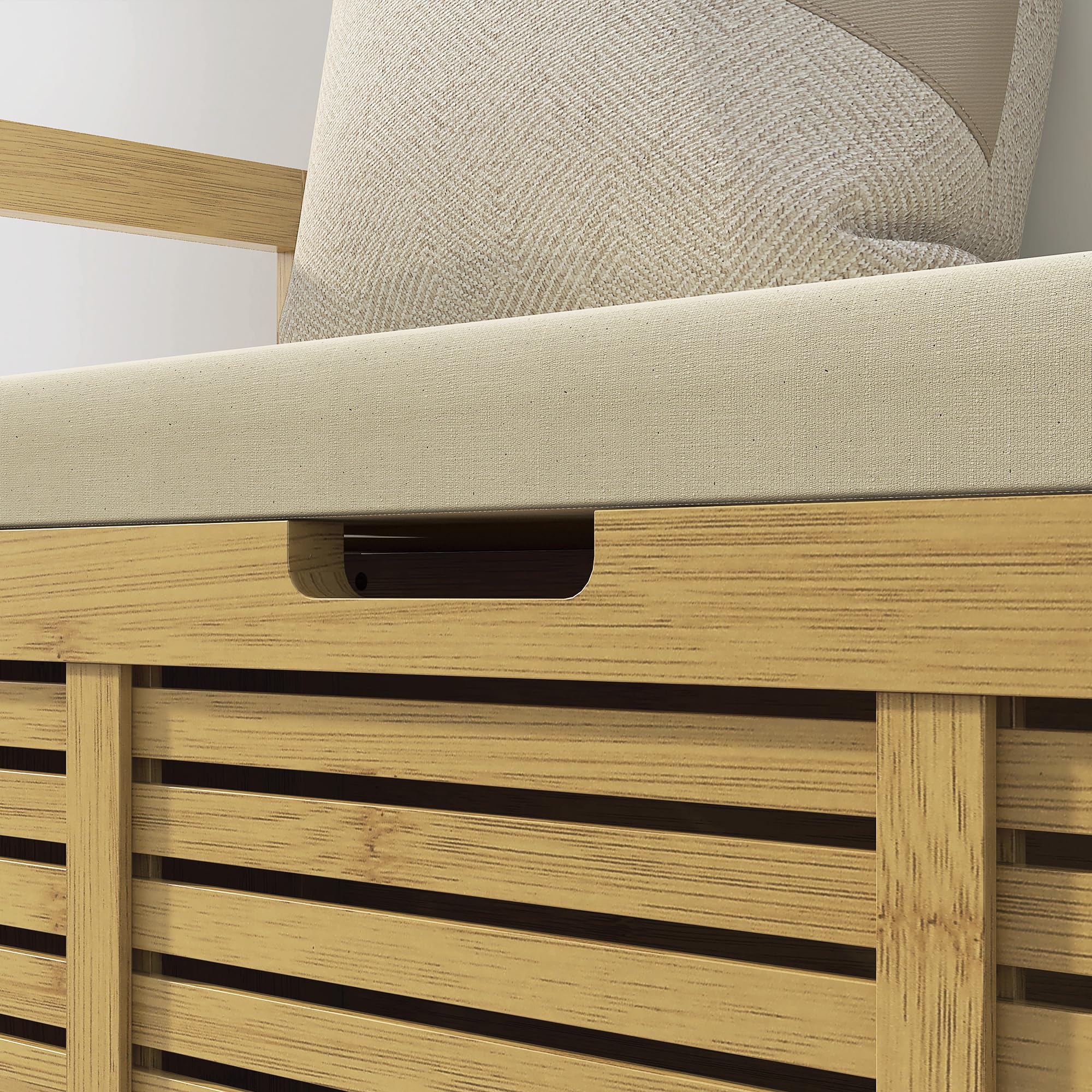 HOMCOM Panca Scarpiera a Doghe da Ingresso con Design a Ribalta, Mobile per Scarpe in Legno di Bambù, 100x40x60 cm, color Legno