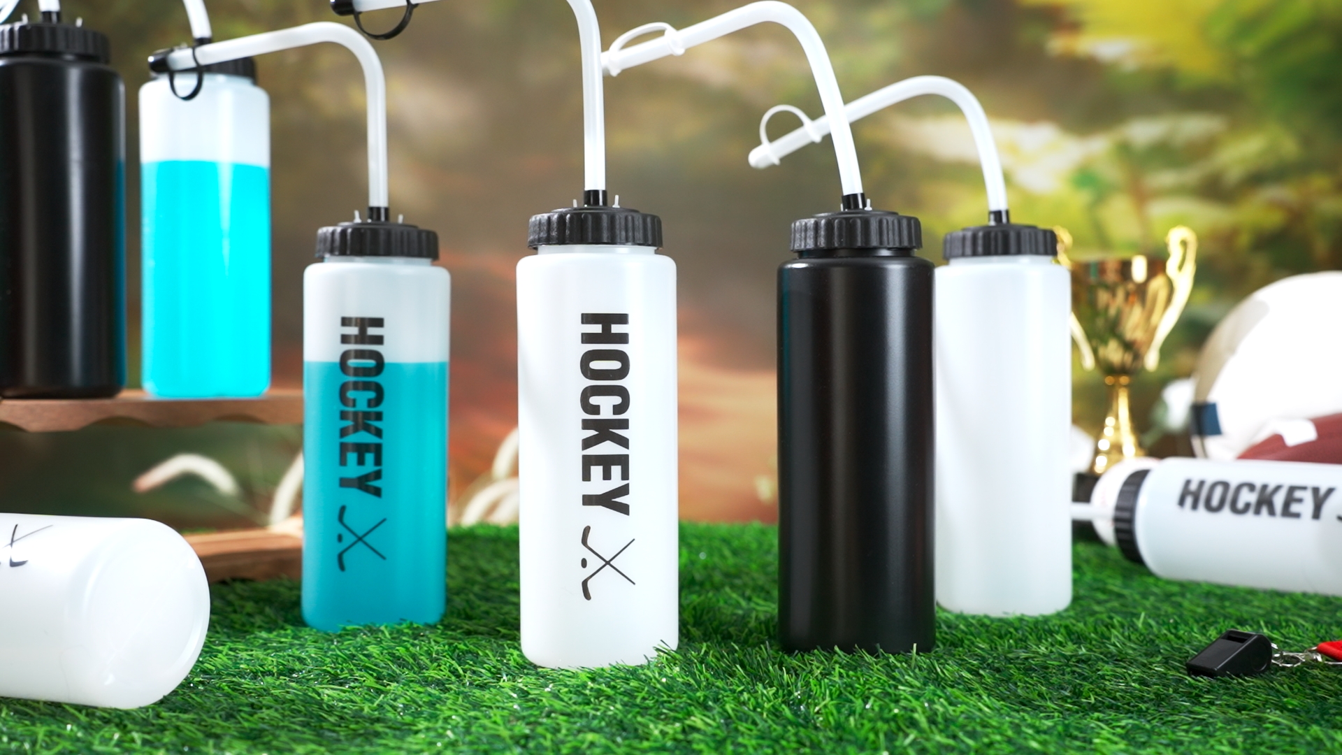 Amazon.com: Domensi 4 Pack 32 oz Hockey Sports Water Bottle with
