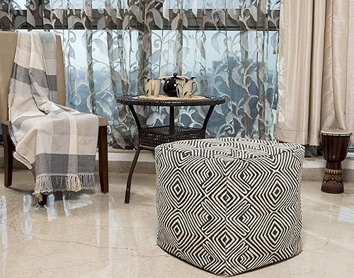 Miniatura 19 de REDEARTH · Puf otomano sin rellenos, con textura, cubo de almacenamiento, puf, reposapiés para sala de estar, dormitorio, guardería, habitación de