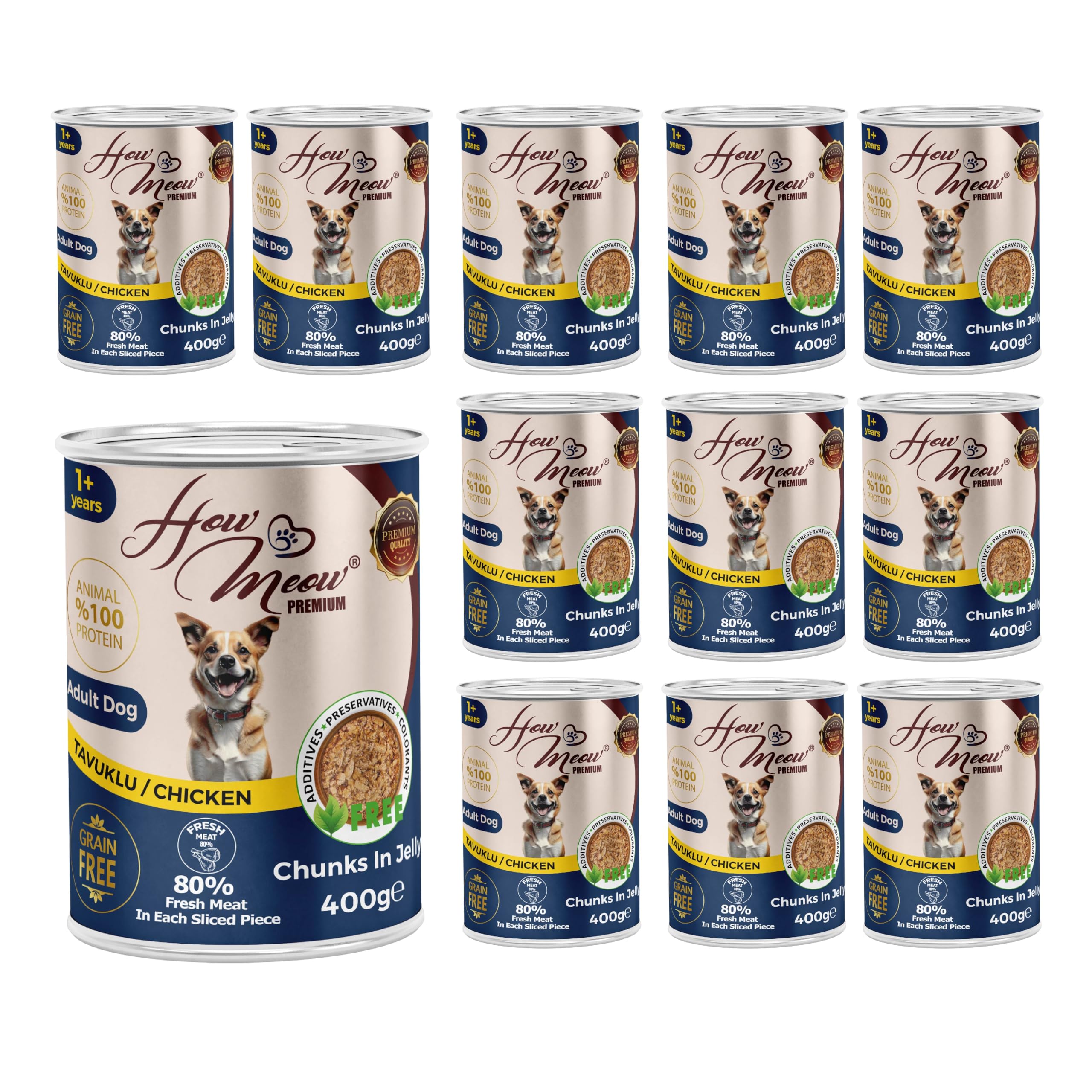 Yetişkin Köpek Tavuklu ve Jöleli Konserve Mama 400 Gr x 12 adet