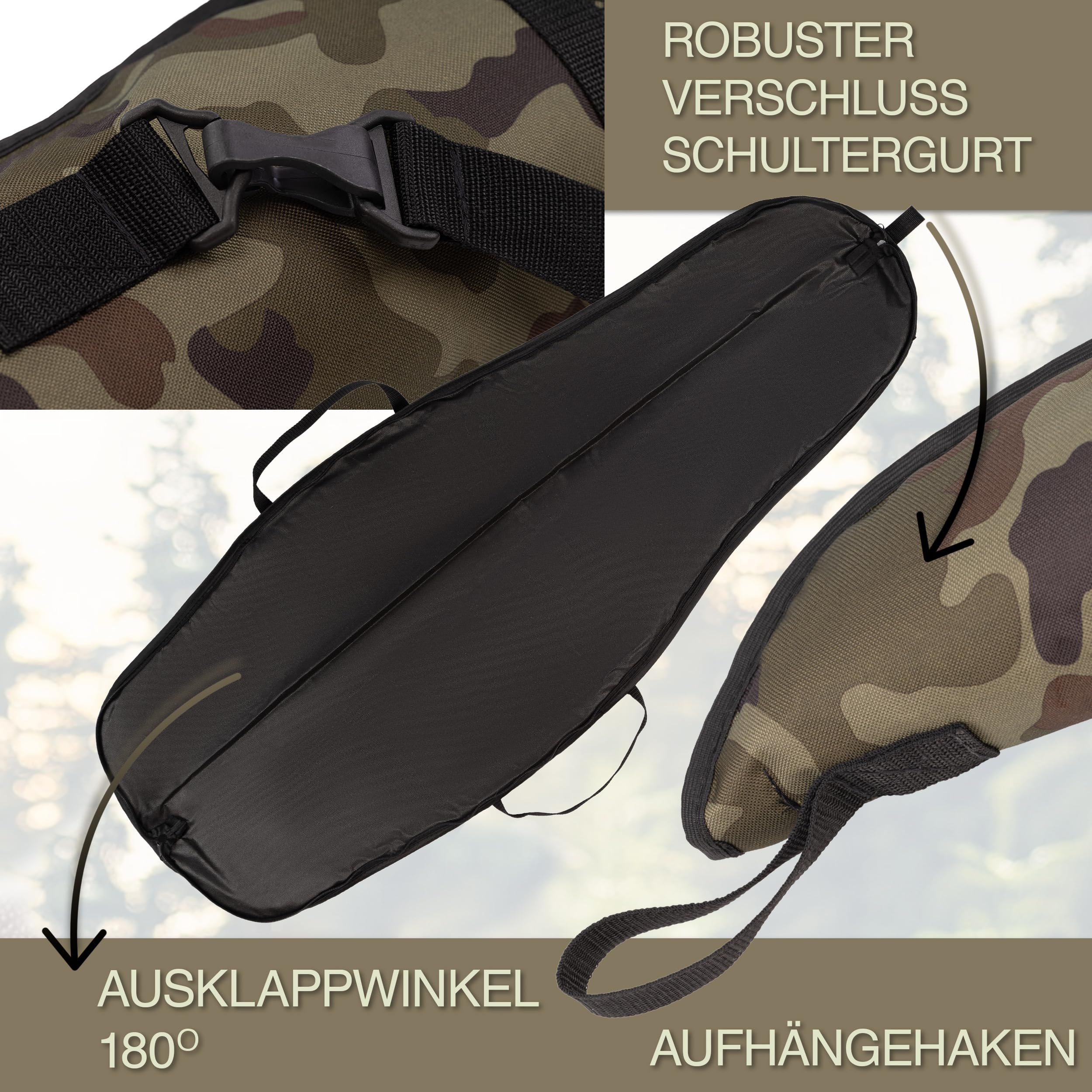 Gewehrtasche 120 x 23 x 5 cm - Waffenkoffer Für Langwaffen - Waffentasche - Codura Luftgewehr Tasche - Futteral Langwaffen - Langwaffenfutteral für Luftgewehr - Luftgewehr Zubehör