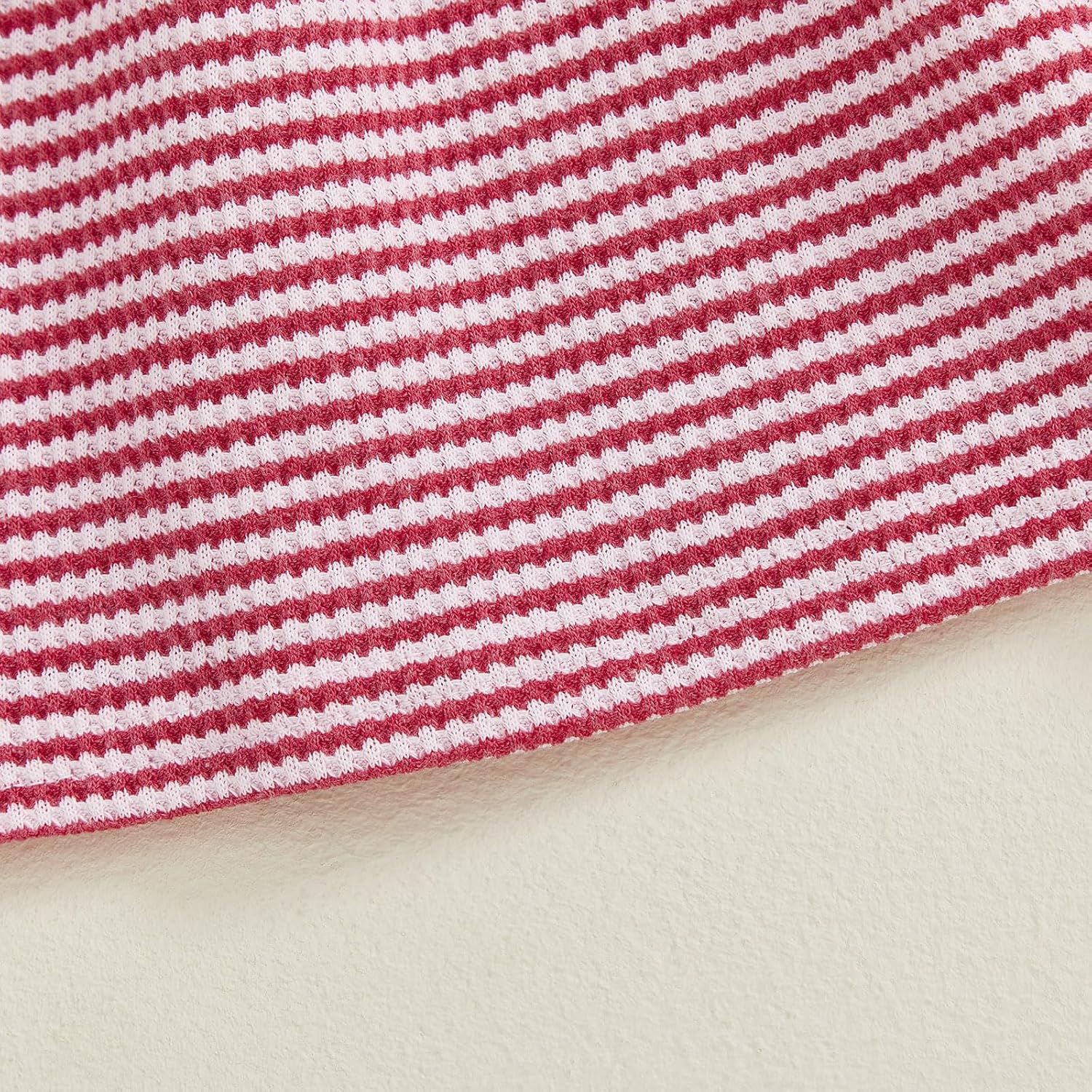 Toddler Girl Christmas Dress Santa Claus Embroidery Striped Dresses Cute Long Sleeve Waffle A-line Dresses - Image 7