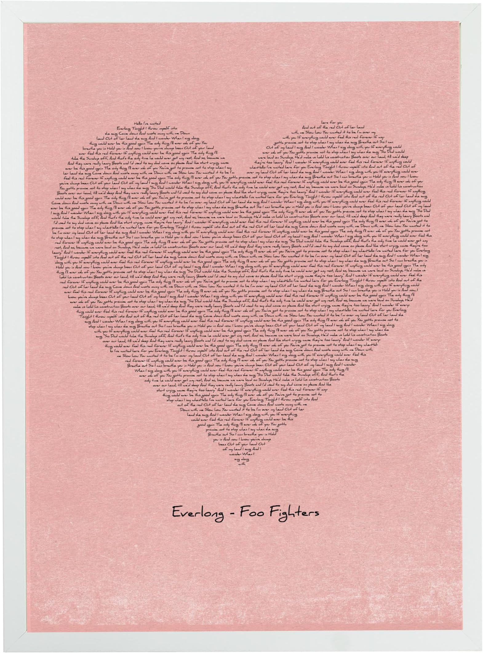 MixPixie Typographic Lyrics Print-Everlong Foo Fighters Heart (Red), Paper, 42 x 29.7 x 0.1 cm