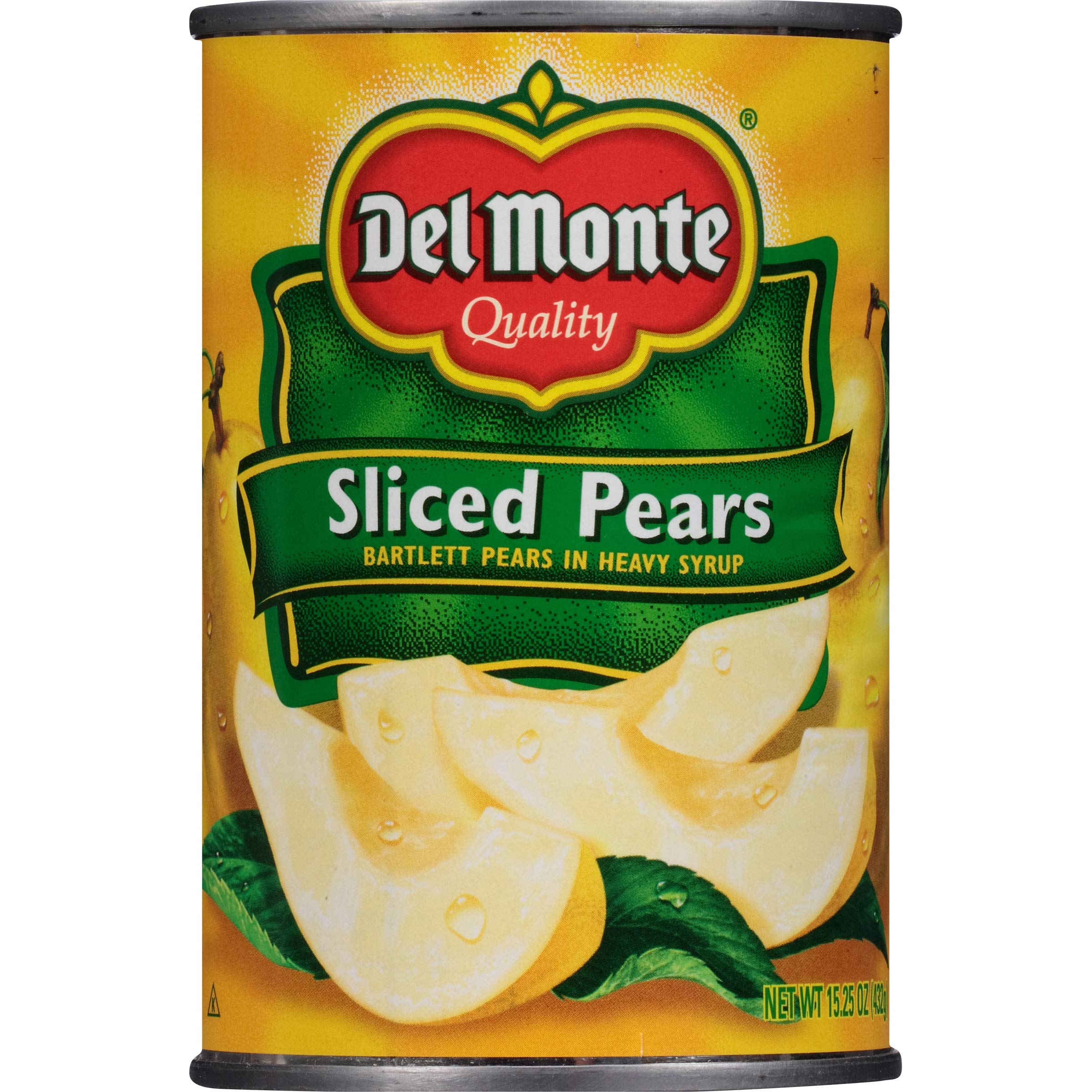 DEL MONTE Sliced Bartlett Pears in Heavy Syrup, Canned Fruit, 12 Pack