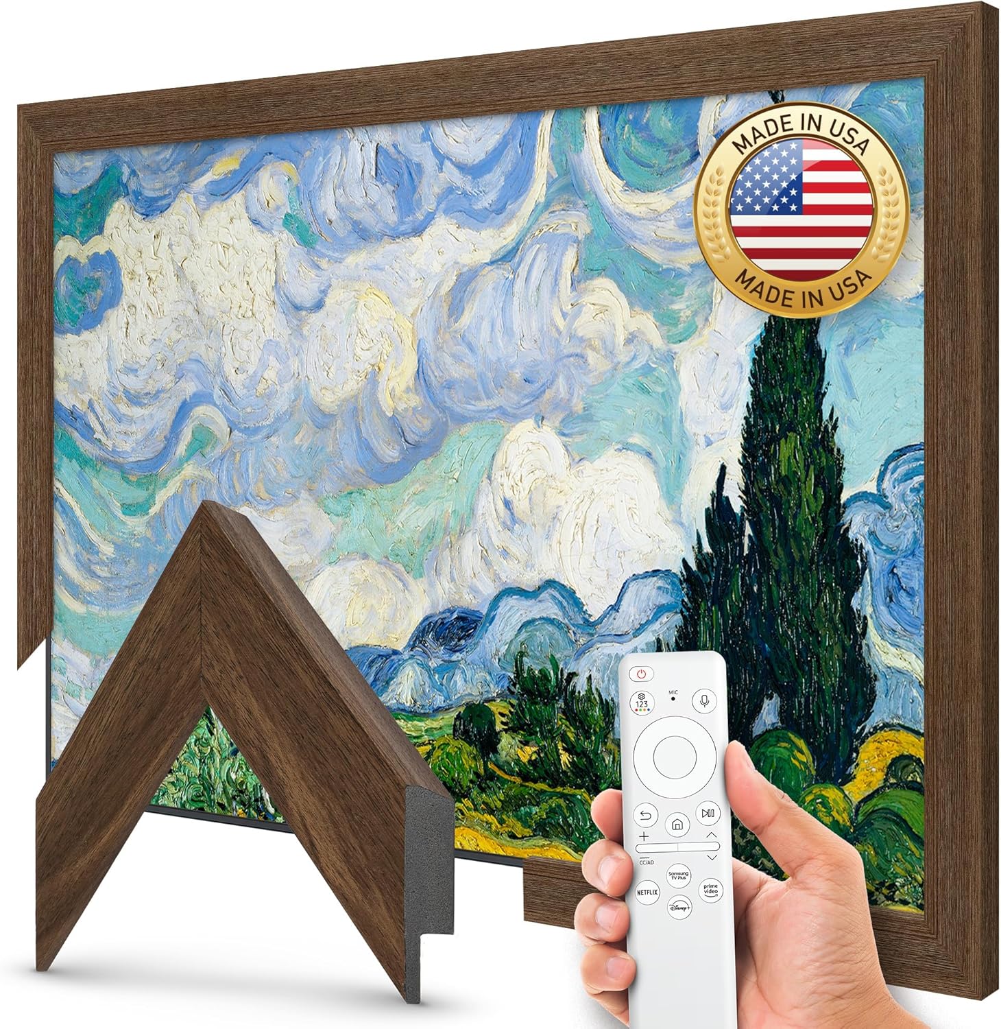 Museum Walnut 32" Slim Deco TV Frame - Compatible ONLY with Samsung The Frame TVs (Fits 2021-2025, LS03A, LS03B, LS03C, LS03D, LS03FA)