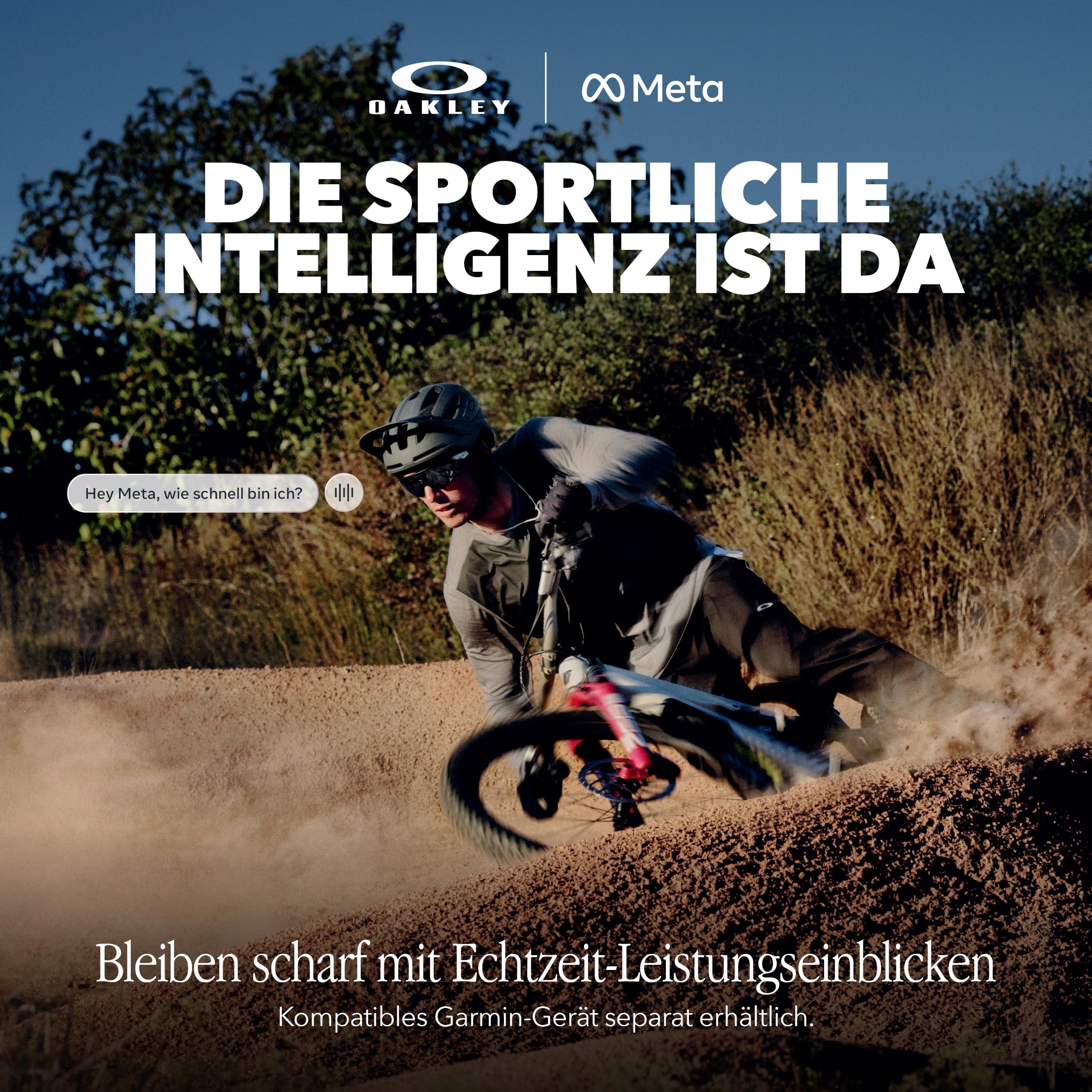 Oakley Meta Vanguard KI-Brille für Herren, Damen — Performance-Sportbrille — 12 MP Kamera, 3K Ultra HD, Garmin, IP67 Wasserdicht — Schwarz/Prizm™ 24K Gläser