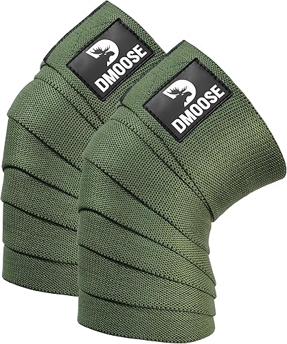 Miniatura 11 de DMoose Fitness Knee Sleeves for Weightlifting (Pair) 78” Knee Wraps for Joint Support, Squats & Powerlifting - Gym Brace Straps for Joint Stability