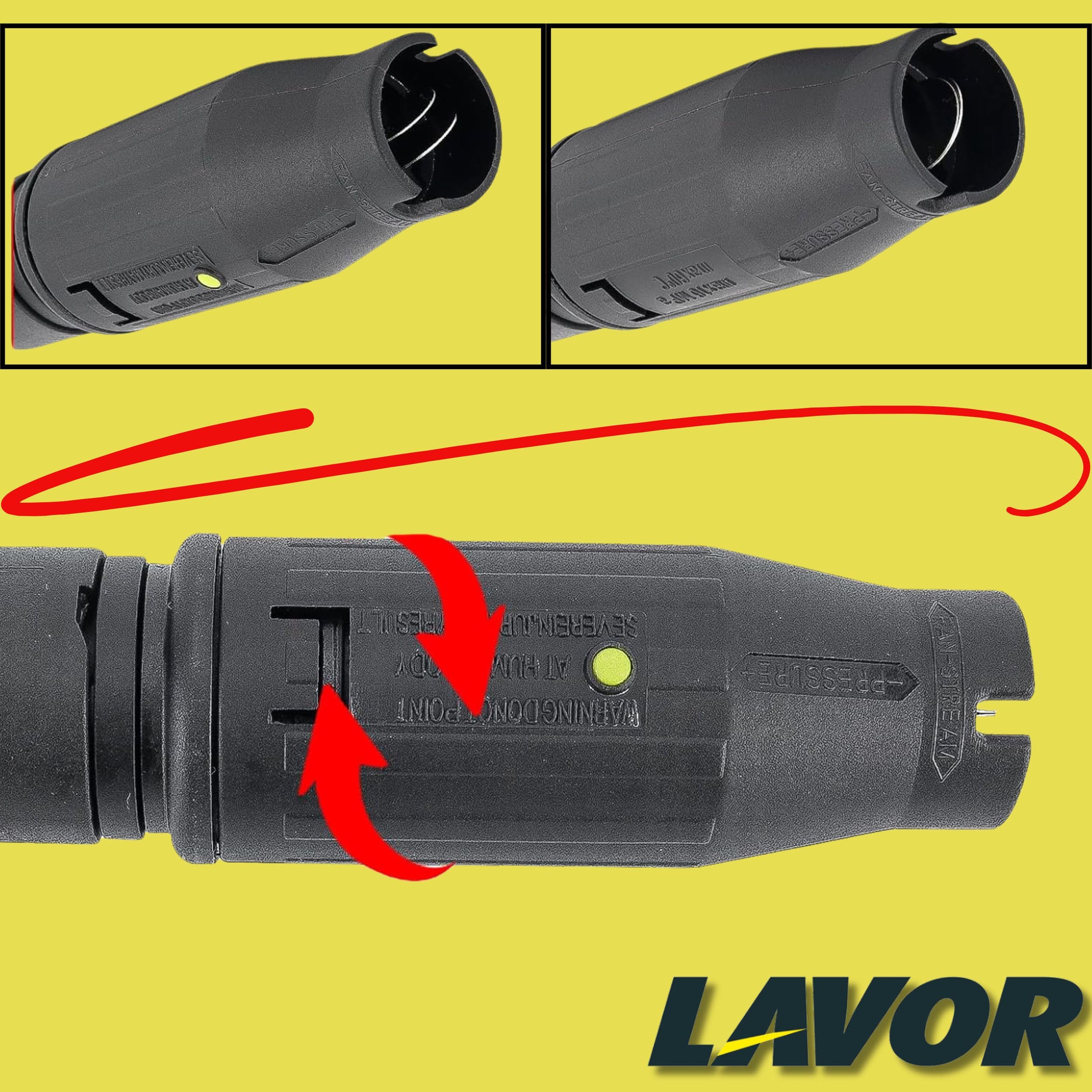 Pistola per Idropulitrice Lavor S'09 con Lancia a Getto Variabile e Lancia Rotante, Adattatore 1/4" Incluso, Compatibile con Idropulitrici Lavor, Attacco Rapido