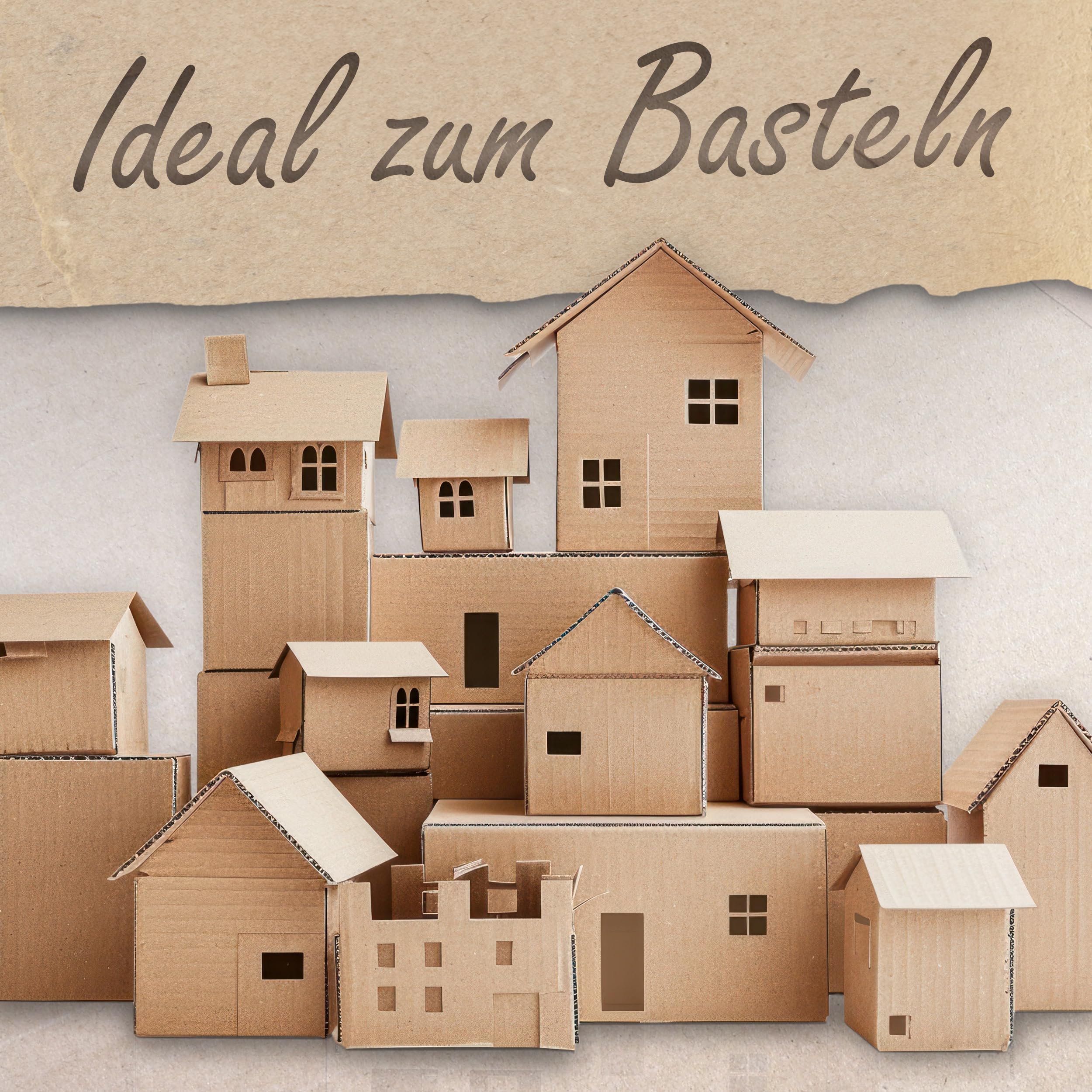Wellpappe Zuschnitte A3 | 29,7 x 42 cm | 50 Stück Stabiler Bastelkarton braun, ein-wellig (1.01 B) | Ideal für DIY, Modellbau & Kinderbasteln | Produktiv Handel