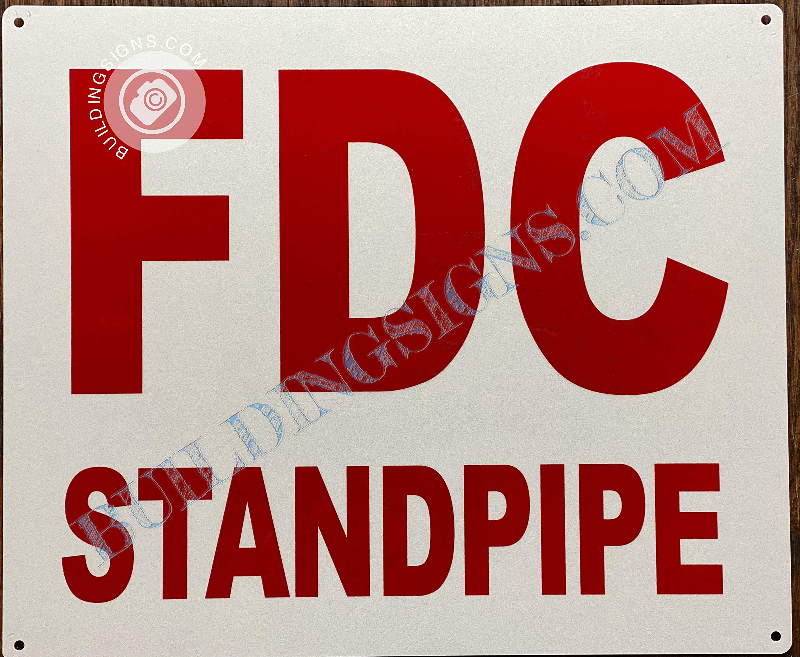 Fdc Standpipe Sign- Fire Department Connection Standpipe Sign (Reflective White, Aluminium, 10X12 Inch,Rust Free)