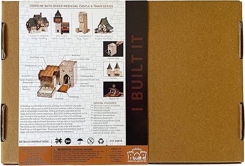 Miniatura 6 de IBuiltIt-Barbican-Pro-Castle Gate House - Rompecabezas medieval europeo 3D para adultos, kits de modelos para adultos, terreno en miniatura, kits de
