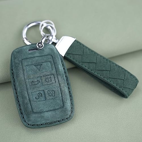 Miniatura 21 de SANRILY Suede Leather Key Fob Cover for Land Range Rover Discovery Rover Sport 2018 2019 and Jaguar XF 2021 Keyless Full Protection Smart Key Fob