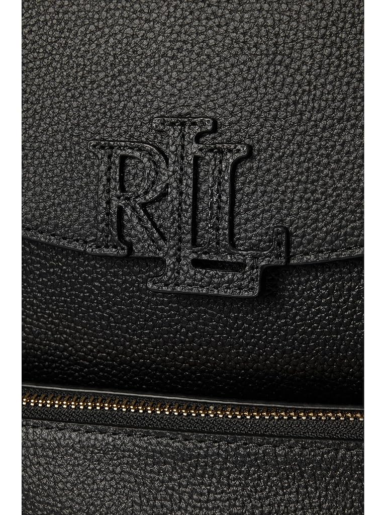Black Lauren Ralph Lauren Pebbled Leather Medium Cameryn Backpack