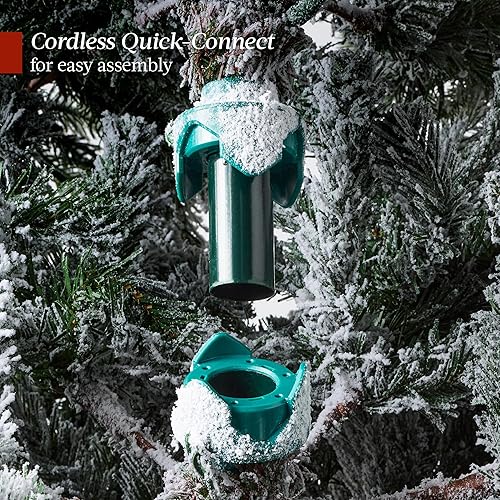 Miniatura 8 de Best Choice Products Árbol de Navidad artificial de álamo temblón preiluminado de 6 pies, decoración navideña noble flocada de alta calidad con