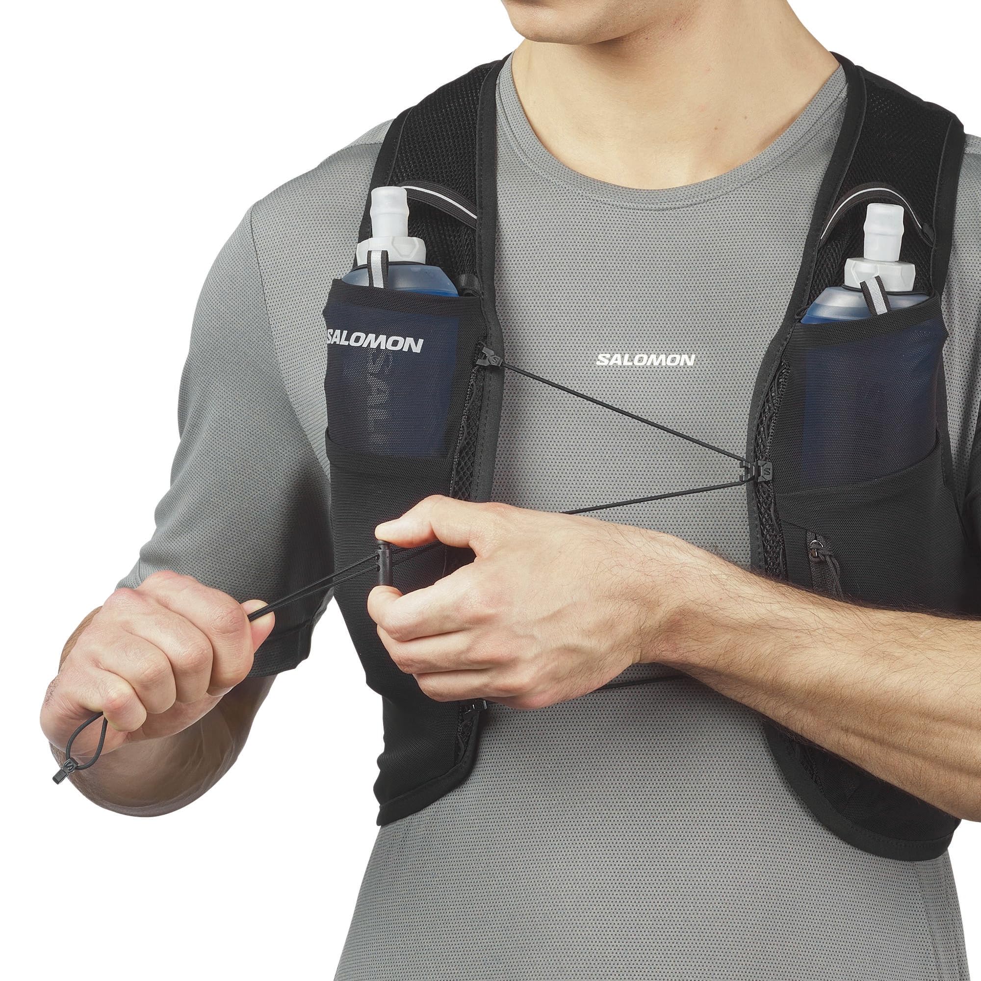 Salomon Adv Hydra Vest 4 Chaleco para correr con Flask incluido Unisex, Comodidad y estabilidad, Rápido acceso a la hidratación, Simplicidad