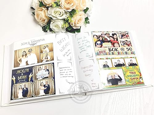 Paper Cut Design Shop Álbum de cabina de fotos con ranuras de plástico deslizables con caja de almacenamiento, álbum elegante de fotos de 4 x 6