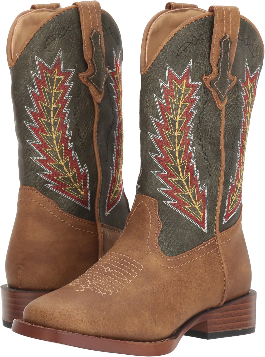 Roper Kids Arrowhead Boot – 9” Shaft – Youth Western Boot, Pull On Faux Leather Boots & Padded Insole