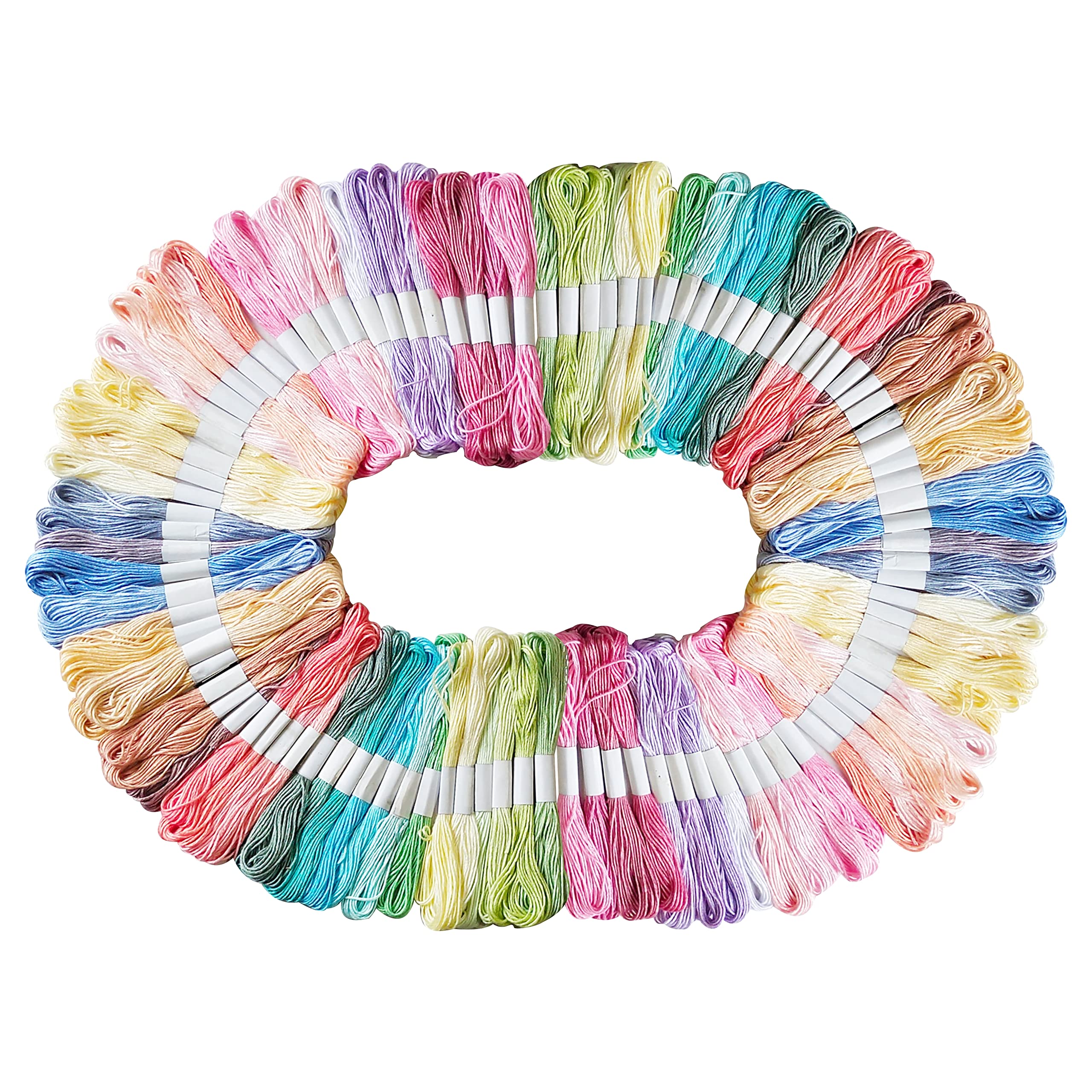 Zoohi® Embroidery Skeins 100 PCS Cross Stitch Thread Light Shade Tone Friendship Bracelets DIY Crafts 50 Colour Each Colour 2 pcs (Package Content-: Embroidery Skeins Thread 100 Pcs)-image-9