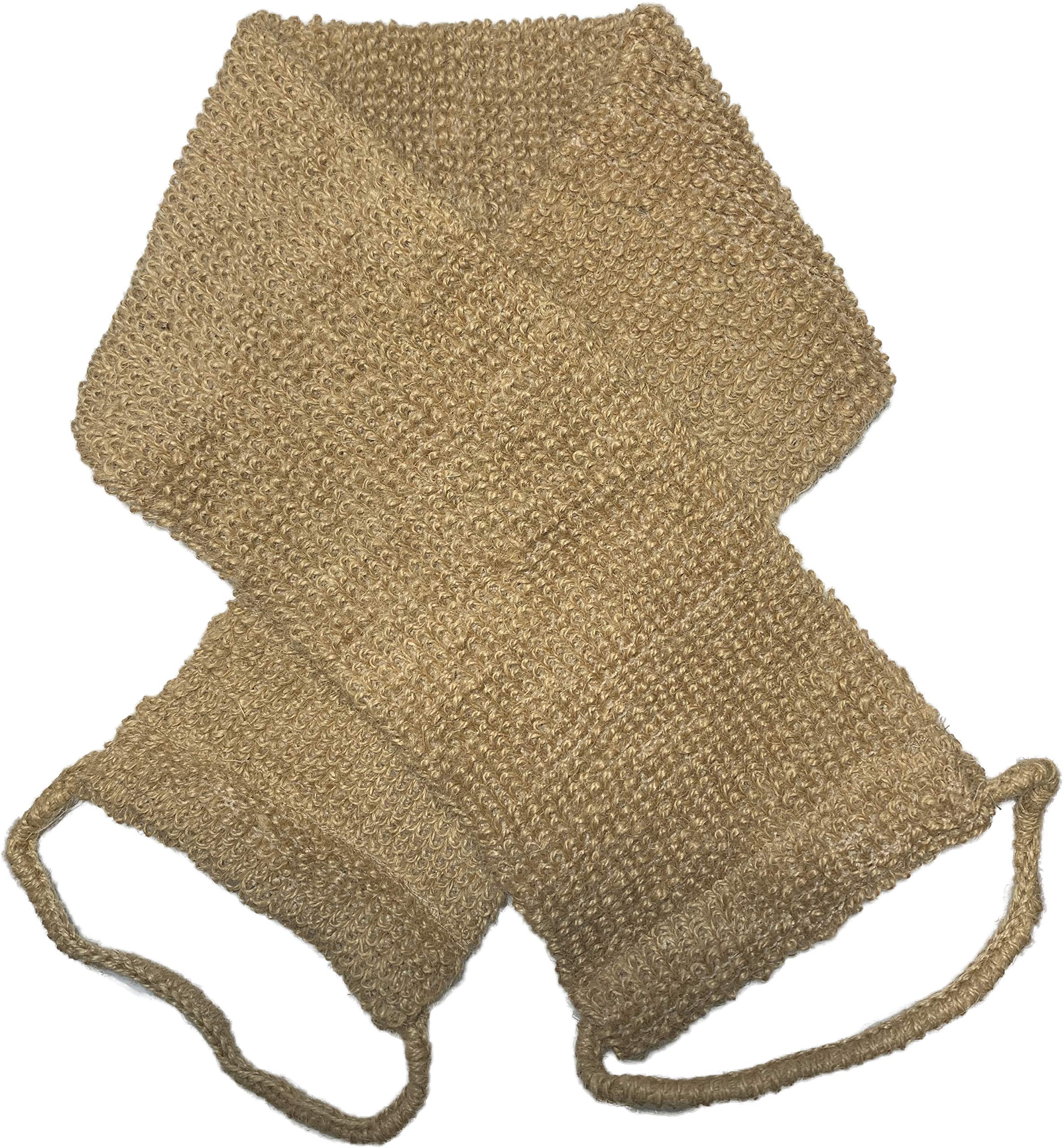 Large Natural Exfoliating Hemp Back Scrubber for Shower for Men and Women - Deep Clean & Invigorate Your Skin - Machine Wash and Dry - Double Sided Available