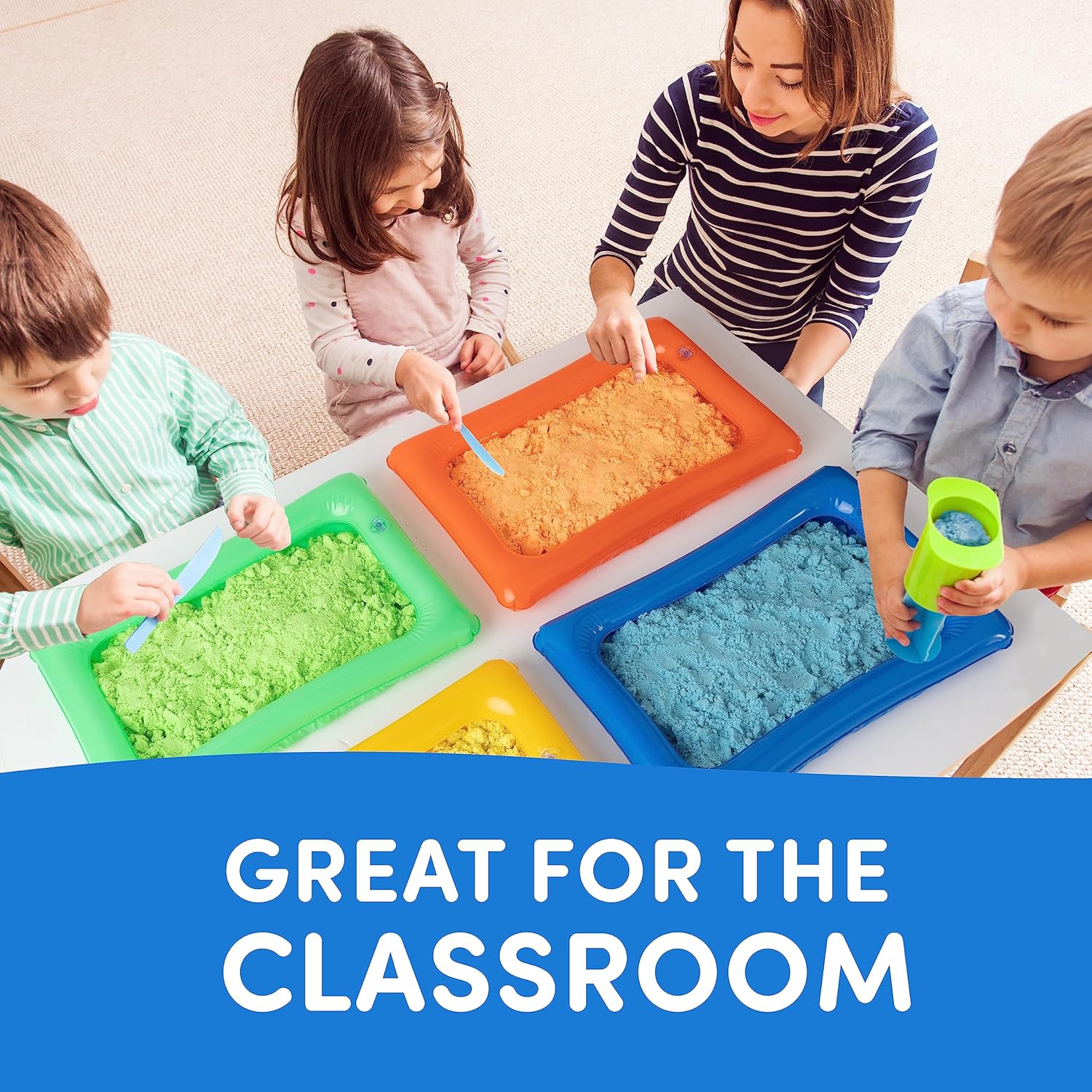 Mini Activity Art Tray Sensory Sand Inflatable Sand Trays X-Small Size Holds 2 Pounds of Play Sand