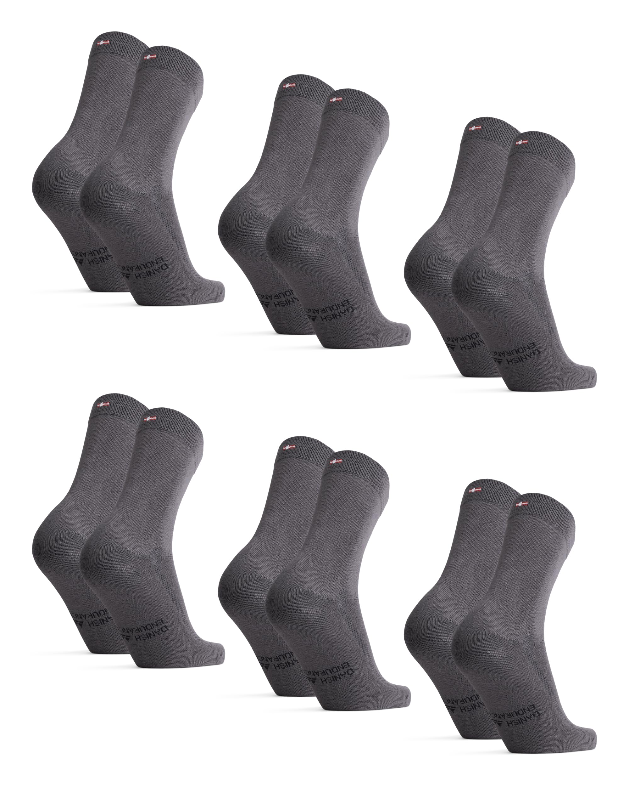 DANISH ENDURANCE Calzini Uomo Fibra di Bambù, Calze Classiche Eleganti in Bamboo, Calzini Estivi Traspiranti, Calze da Lavoro e Uso Quotidiano, 6 Paia