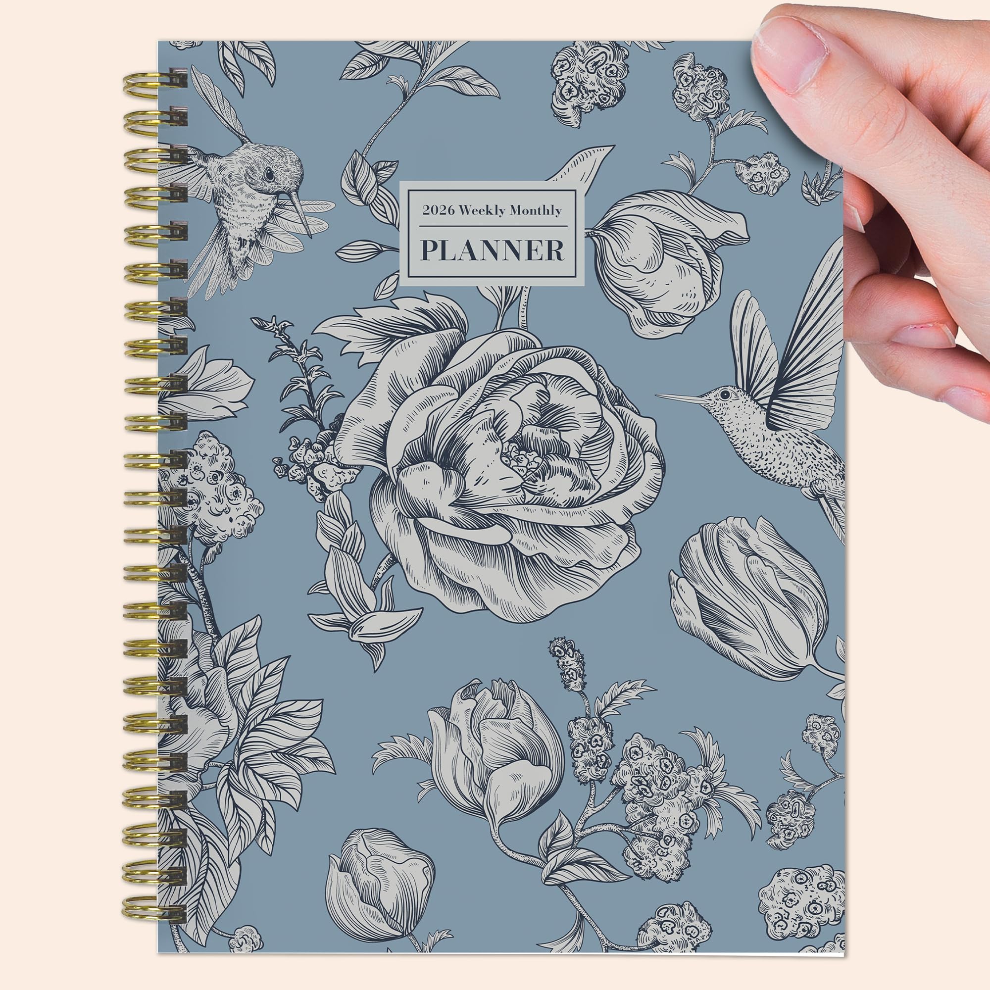 TF Publishing 2026 Garden Roses Wochenplaner, Monatsplaner, mittelgroß, mit 12-monatigem Kalenderraster, Notizen und Prioritätenbereich, Wochenplaner, mit Gewohnheiten-Tracker und Aufklebern, 16,5 x