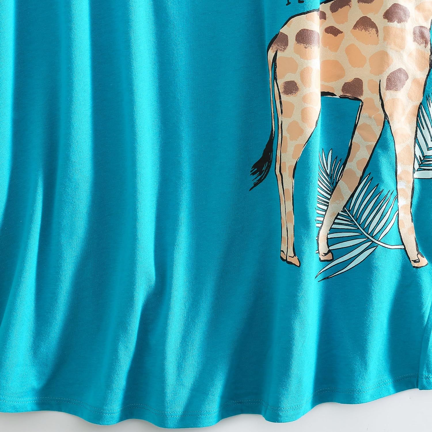 PNAEONG Women's Cotton Nightgown Sleepwear Short Sleeves Shirt Casual Print Sleepdress - Image 4