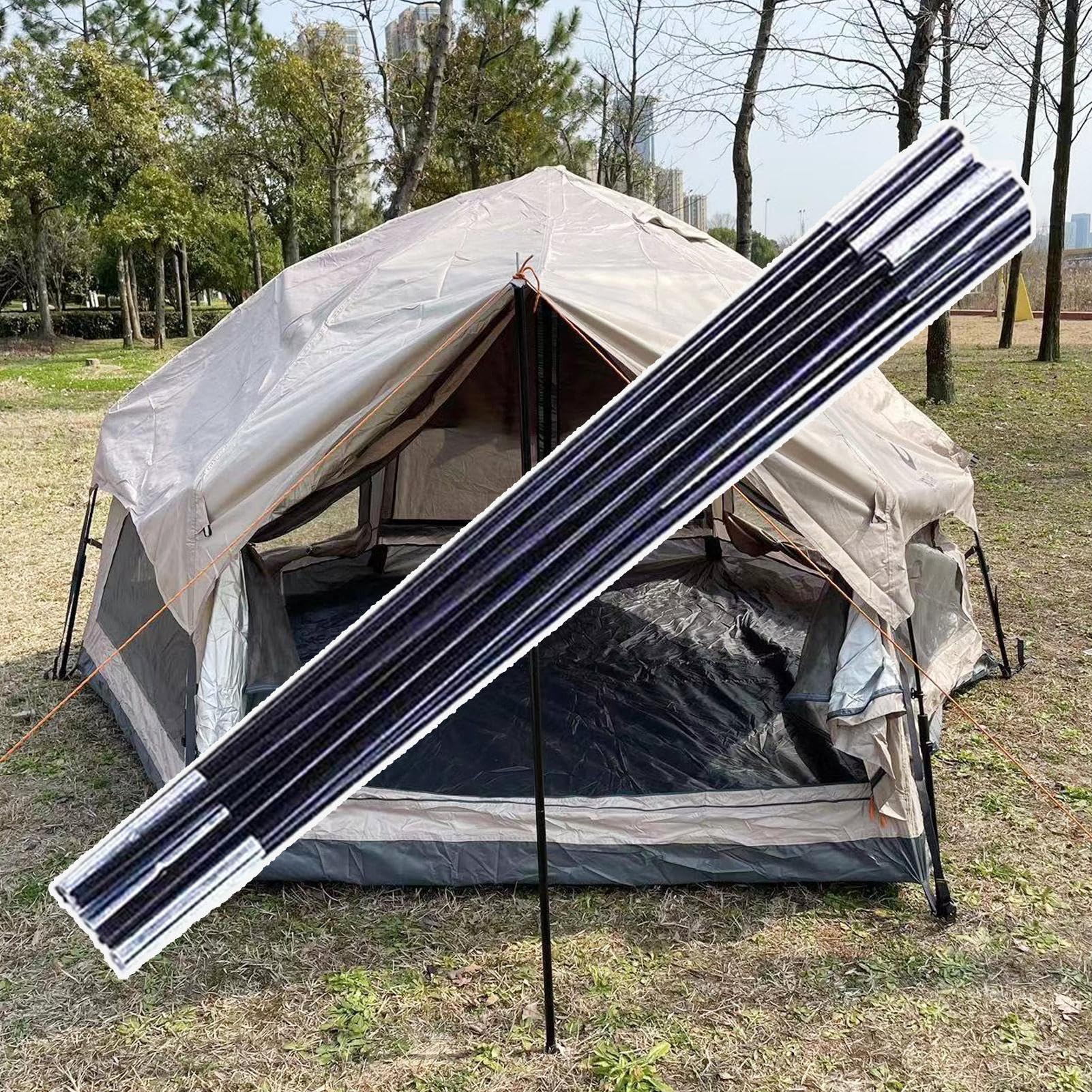 Sostituzione dei pali della , pali di sostituzione della ,Pole da per escursioni e campeggio - Attrezzatura da campeggio regolabile portatile e flessibile per avventure di caccia all'aperto in spiaggi