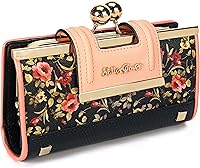 VNFIOEI Women's Large Capacity Leather Long Wallet - 10 Card Slots, Photo Window, Key Pocket, Stylish PU Purse