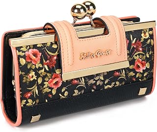VNFIOEI Women's Large Capacity Leather Long Wallet - 10 Card Slots, Photo Window, Key Pocket, Stylish PU Purse
