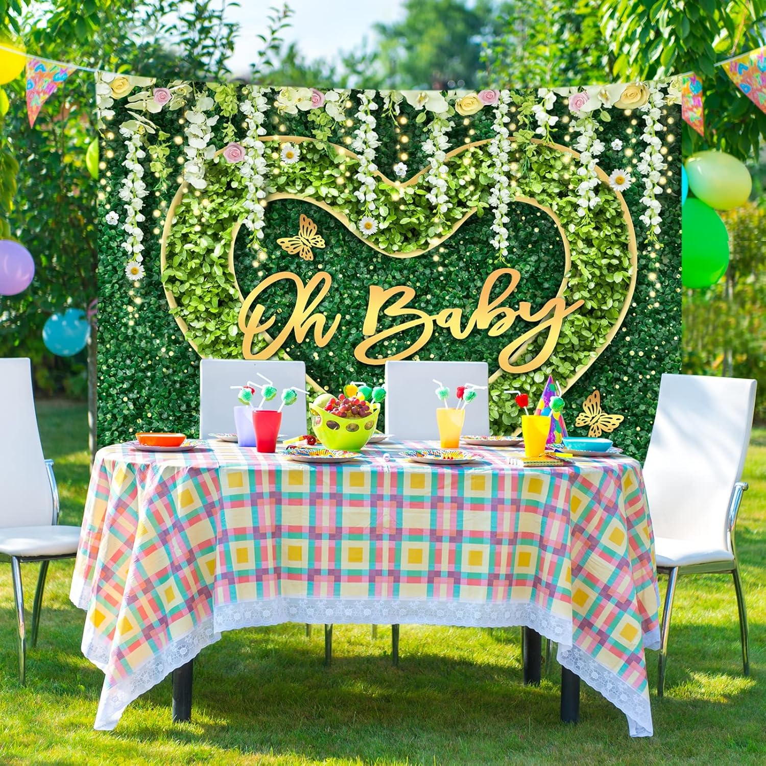 Buy Baby Shower Backdrop, Oh Baby Baby Shower Decorations for Girls