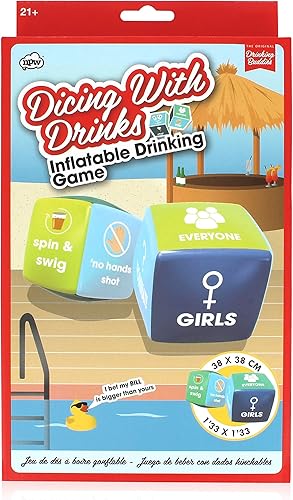 Drinking Buddies Juego inflable en cubitos, paquete de 2, dados