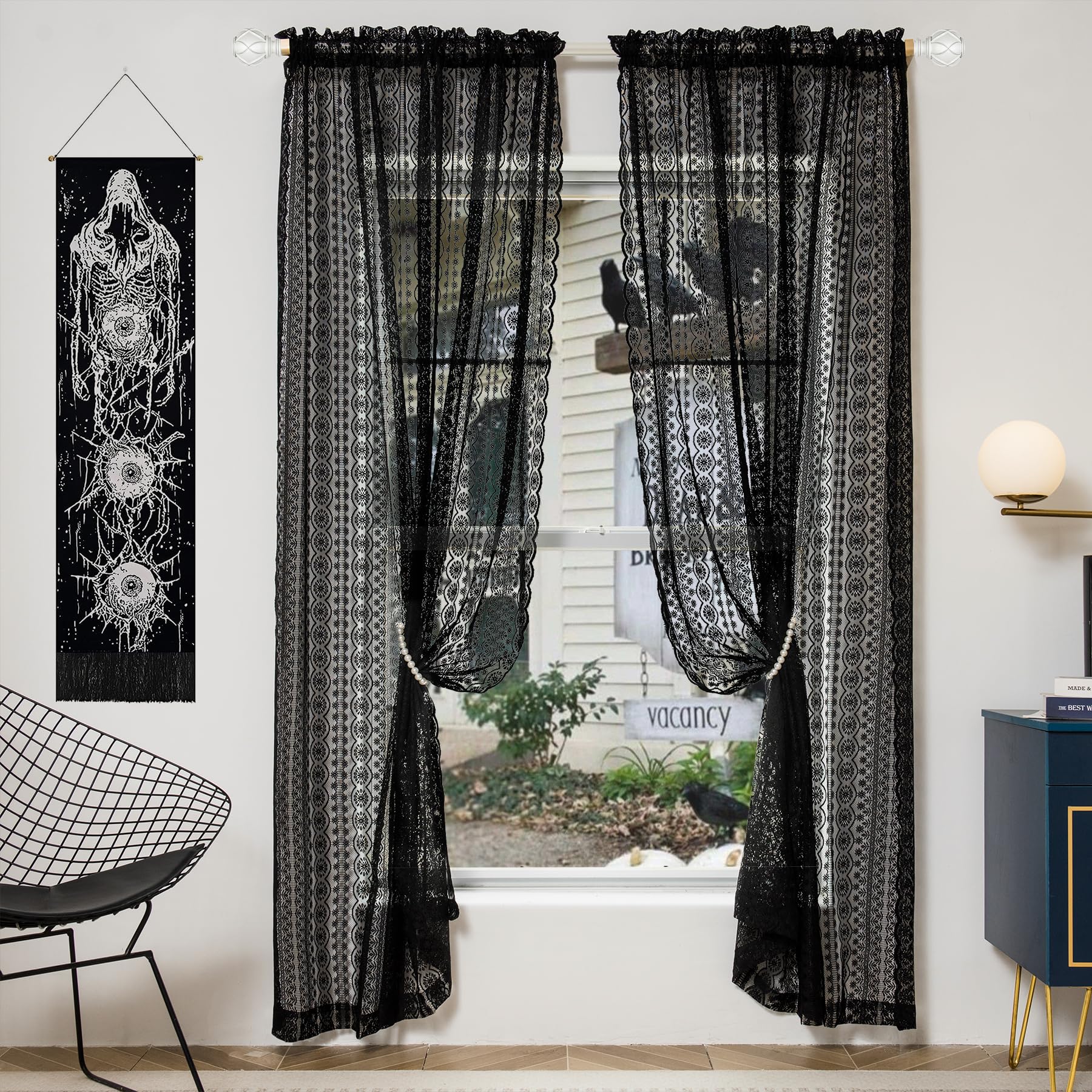 Black Lace Curtains White Window Lace Curtains In Hi Res Stock
