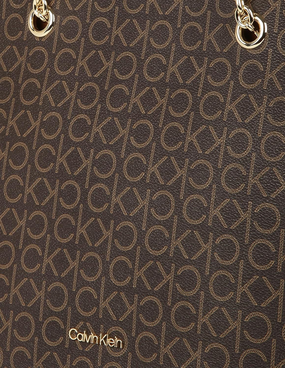 Calvin Klein womens Hailey Signature Top Zip Chain Tote - Image 6