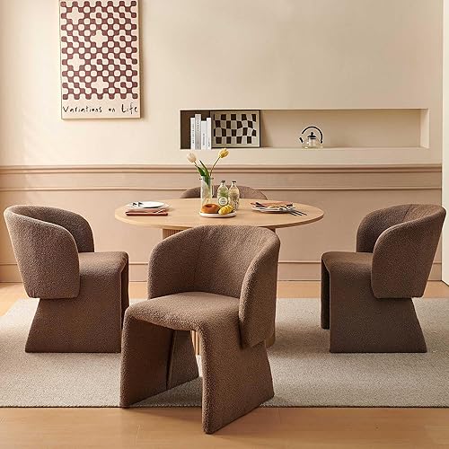 Miniatura 2 de NORDICANA Juego de mesa de comedor redonda de 5 piezas para 4, mesa de cocina rústica de 47 pulgadas y juego de sillas, juego de comedor con 4