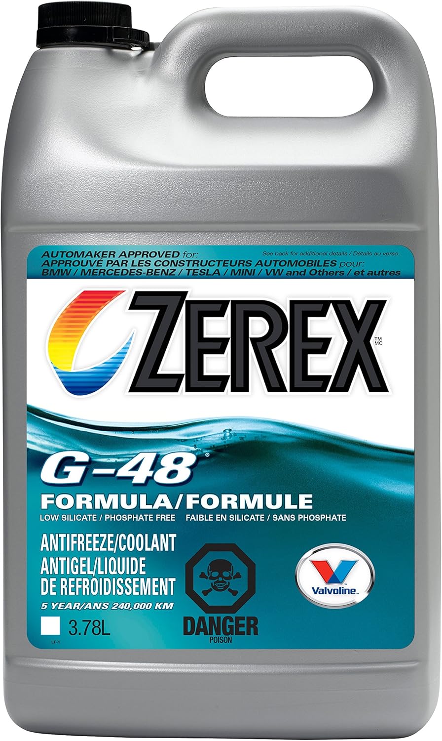 Zerex 875390 G48 Antifreeze Coolant, Blue (NonCarb Compliant), 3.78L