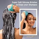 KLOY Hair Scalp Massager Shampoo Brush with Soft Silicone Bristles, Green gallery image